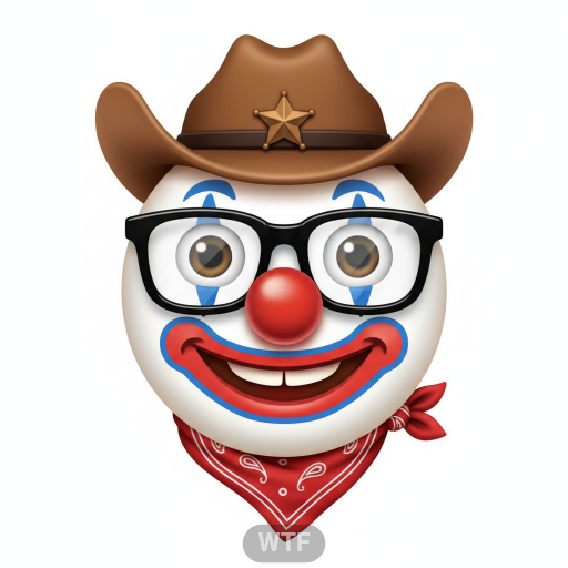 Cowboy clown mutant emoji artwork